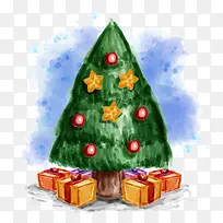 矢量水彩圣诞树-空若网 矢量水彩圣诞树-空若网