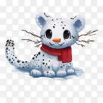 矢量卡通水彩雪豹-空若网 矢量卡通水彩雪豹-空若网