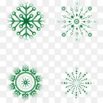 绿色雪花素材-空若网 绿色雪花素材-空若网