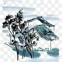 手绘冬天风景-空若网 手绘冬天风景-空若网