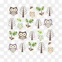 猫头鹰和树-空若网 猫头鹰和树-空若网