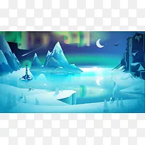 冬天唯美意境卡通插画-空若网 冬天唯美意境卡通插画-空若网