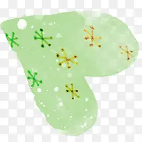 绿色卡通雪花装饰爱心-空若网 绿色卡通雪花装饰爱心-空若网