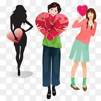 爱心礼盒与女孩-空若网 爱心礼盒与女孩-空若网