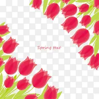 手绘对称红色玫瑰图案-空若网 手绘对称红色玫瑰图案-空若网