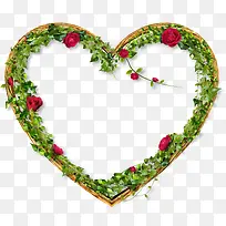 清新绿叶红玫瑰爱心-空若网 清新绿叶红玫瑰爱心-空若网