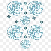 蓝色简约汉代花纹-空若网 蓝色简约汉代花纹-空若网