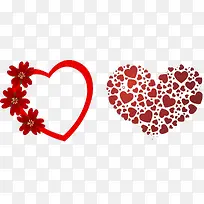 红色爱心花朵边框-空若网 红色爱心花朵边框-空若网