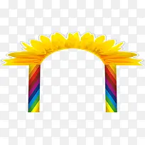 手绘彩色舞台向日葵花-空若网 手绘彩色舞台向日葵花-空若网