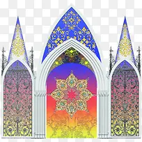 彩色婚礼城堡舞台-空若网 彩色婚礼城堡舞台-空若网