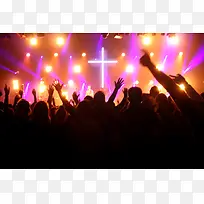 彩色灯光舞台人群-空若网 彩色灯光舞台人群-空若网