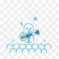 吉他演唱插画-空若网 吉他演唱插画-空若网