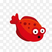 矢量红色卡通鱼素材-空若网 矢量红色卡通鱼素材-空若网