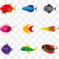 矢量手绘卡通鱼-空若网 矢量手绘卡通鱼-空若网