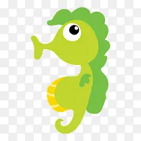 黄绿色的卡通海洋动物-空若网 黄绿色的卡通海洋动物-空若网