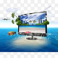 创意电脑海洋背景-空若网 创意电脑海洋背景-空若网