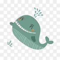 扁平化卡通小动物鲸鱼-空若网 扁平化卡通小动物鲸鱼-空若网