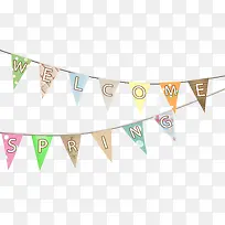可爱卡通欢迎小彩旗-空若网 可爱卡通欢迎小彩旗-空若网
