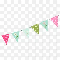 手绘彩色清新彩旗-空若网 手绘彩色清新彩旗-空若网