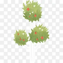 绿色模糊插画果树-空若网 绿色模糊插画果树-空若网