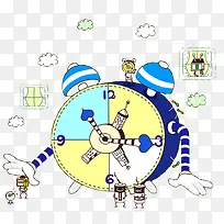 手绘卡通时钟-空若网 手绘卡通时钟-空若网