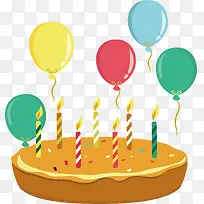 气球蜡烛装饰蛋糕派-空若网 气球蜡烛装饰蛋糕派-空若网
