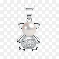可爱小熊吊坠项链珍珠宝石-空若网 可爱小熊吊坠项链珍珠宝石-空若网