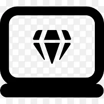 笔记本电脑与钻石图标-空若网 笔记本电脑与钻石图标-空若网