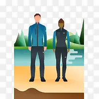 创意手绘运动男女-空若网 创意手绘运动男女-空若网