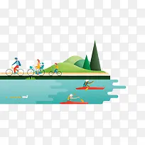 创意手绘全家出游-空若网 创意手绘全家出游-空若网