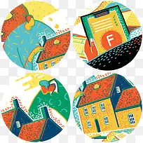 创意手绘彩色标签-空若网 创意手绘彩色标签-空若网