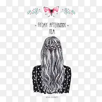 创意手绘美女背影-空若网 创意手绘美女背影-空若网