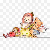 手绘可爱女生玩偶-空若网 手绘可爱女生玩偶-空若网