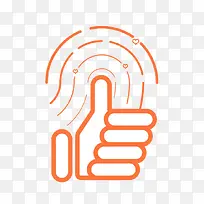 点赞指纹橘色-空若网 点赞指纹橘色-空若网