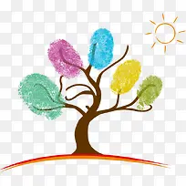 卡通指纹小树-空若网 卡通指纹小树-空若网