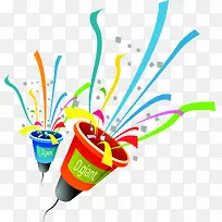 彩色礼花丝带装饰-空若网 彩色礼花丝带装饰-空若网