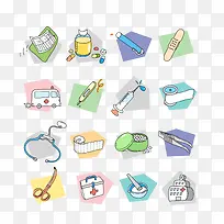 AI医疗图标矢量图-空若网 AI医疗图标矢量图-空若网