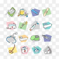 医疗卡通图标矢量图-空若网 医疗卡通图标矢量图-空若网