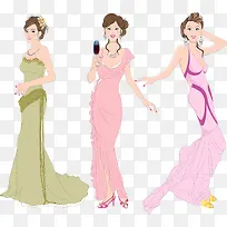 时尚女性插画矢量图-空若网 时尚女性插画矢量图-空若网