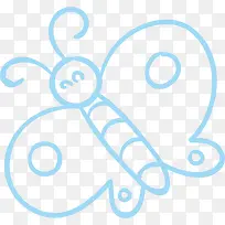 蓝色线条蝴蝶-空若网 蓝色线条蝴蝶-空若网