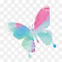 蓝色水彩蝴蝶-空若网 蓝色水彩蝴蝶-空若网