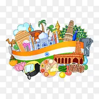 手绘旅游素材-空若网 手绘旅游素材-空若网