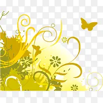 黄色潮流花纹-空若网 黄色潮流花纹-空若网