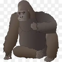 猩猩野生动物矢量图-空若网 猩猩野生动物矢量图-空若网