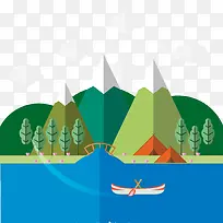 卡通鼠绘矢量小河流树木-空若网 卡通鼠绘矢量小河流树木-空若网