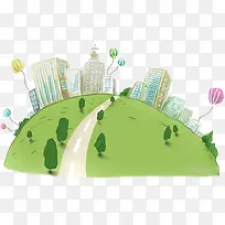 可爱手绘建筑-空若网 可爱手绘建筑-空若网