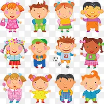 卡通欢乐儿童卡通人物矢量-空若网 卡通欢乐儿童卡通人物矢量-空若网