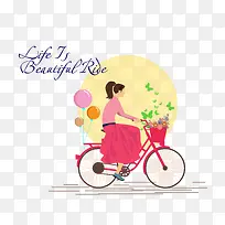 骑自行车的女孩-空若网 骑自行车的女孩-空若网