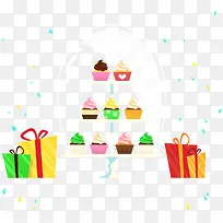 矢量礼盒与蛋糕-空若网 矢量礼盒与蛋糕-空若网