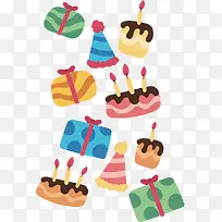 卡通生日蛋糕礼盒花纹-空若网 卡通生日蛋糕礼盒花纹-空若网